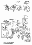 Blower HsgFlywheelRewind Diagram and Parts List for 081331-0532-01  Briggs and Stratton Engine
